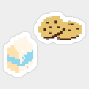 Milk & Cookies Pixel Art Sticker